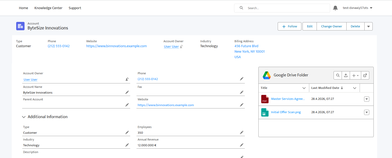 DriveMate Google Drive Folder component on Experience Cloud page