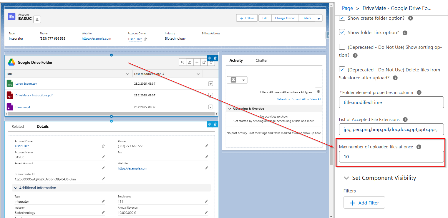 Max number of uploaded files configuration