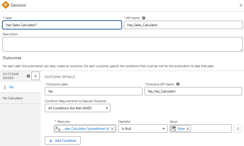 Decision - Has Sales Calculator